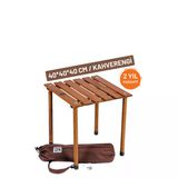 Bag The Joy 40X40x40 Cm Ahşap Katlanır Kamp Ve Piknik Masası - Kahverengi