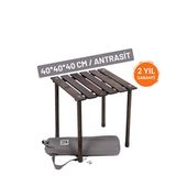 Bag The Joy 40x40x40 CM Ahşap Katlanır Rulo Antrasit Kamp ve Piknik Masası