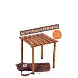 Bag The Joy 40x40x40 CM Ahşap Katlanır Rulo Kahverengi Kamp ve Piknik Masası