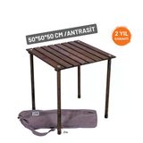 Bag The Joy 50X50x50 Cm Ahşap Katlanır Kamp Ve Piknik Masası - Antrasit