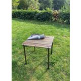 Bag The Joy 60*60*55 Cm Ahşap Katlanır Rulo Kamp Ve Piknik Masası Antrasit