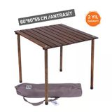 Bag The Joy 60X60x55 Cm Ahşap Katlanır Kamp Ve Piknik Masası - Antrasit