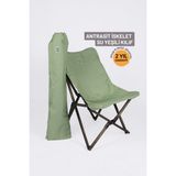Bag The Joy Ahşap Katlanır Kamp & Bahçe Sandalyesi – Antrasiti Iskelet -Su Yeşili Kılıf