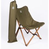 Bag The Joy Ahşap Katlanır Kamp Sandalyesi | Bahçe, Piknik, Balkon | Çantalı - Kahverengi İskelet – Haki Kılıf