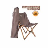 Bag The Joy Ahşap Katlanır Kamp Sandalyesi Koyu Gri
