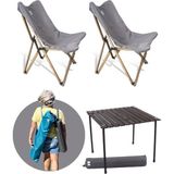 Bag The Joy Ahşap Katlanır Masa Sandalye Seti Antrasit - Koyu Gri Kılıf 70X70X55 Antrasit Masa
