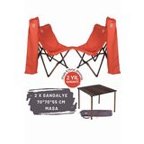 Bag The Joy Antrasit İskelet Kiremit Kılıf ve 70x70x55 CM Antrasit Masa Ahşap Katlanır Masa Sandalye Seti
