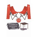 Bag The Joy Antrasit Kiremit Kılıf Sandalye ve 50x50x50 CM Antrasit Ahşap Katlanır Masa Seti