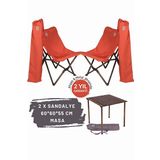 Bag The Joy Antrasit Kiremit Kılıf Sandalye ve 60x60x55 CM Antrasit Ahşap Katlanır Masa Seti