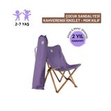 Bag The Joy Kids Ahşap Katlanır Çocuk Kamp Sandalyesi Mor