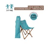 Bag The Joy Kids Ahşap Katlanır Çocuk Kamp Sandalyesi Turkuaz