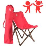 Bag The Joy Kids Ahşap Katlanır Kamp Sandalyesi | Bahçe, Piknik, Balkon | Çantalı - Antrasit -Kırmızı