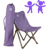 Bag The Joy Kids Ahşap Katlanır Kamp Sandalyesi |Bahçe, Piknik, Balkon | Çantalı - Antrasit -Mor
