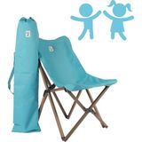 Bag The Joy Kids Ahşap Katlanır Kamp Sandalyesi | Bahçe, Piknik, Balkon |Çantalı - Antrasit -Turkuaz