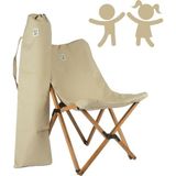 Bag The Joy Kids Ahşap Katlanır Kamp Sandalyesi | Bahçe, Piknik, Balkon |Çantalı - Bej