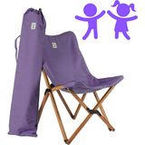 Bag The Joy Kids Ahşap Katlanır Kamp Sandalyesi |Bahçe, Piknik, Balkon |Çantalı - Mor