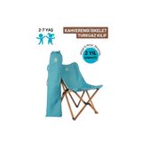 Bag The Joy Kids Ahşap Katlanır Kamp Sandalyesi | Bahçe, Piknik, Balkon | Çantalı - Turkuaz