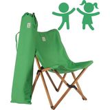 Bag The Joy Kids Ahşap Katlanır Kamp Sandalyesi | Bahçe, Piknik, Balkon | Çantalı - Yeşil