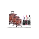 Bagacar Atlar 3Lü Set Valiz Kılıfı, 3 Lü Valiz Kemeri, 3Lü Valiz Etiketi