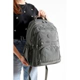 Bagacar Bolsas 1087 Su Geçirmez Ithal Krinkıl Kumaş Laptop Bölmeli Okul Ve Günlük Sırt Çantası Gri Gri Standart Unisex