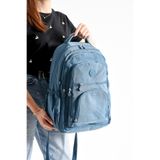 Bagacar Bolsas 1087 Su Geçirmez Ithal Krinkıl Kumaş Laptop Bölmeli Okul Ve Günlük Sırt Çantası Mavi Mavi Standart Unisex