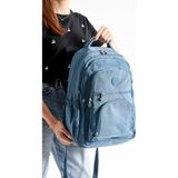 Bagacar Bolsas 1087 Su Geçirmez Ithal Krinkıl Kumaş Laptop Bölmeli Okul ve Günlük Sırt Çantası Mavi - OKUL VE GÜNLÜK SIRT ÇANTASI - Antik Mavi - 44*32*18
