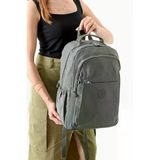 Bagacar Bolsas 1092 Su Geçirmez İthal Krinkıl Kumaş Laptop Bölmeli Okul Ve Günlük Sırt Çantası Gri