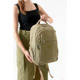 Bagacar Bolsas 1092 Su Geçirmez İthal Krinkıl Kumaş Laptop Bölmeli Okul Ve Günlük Sırt Çantası Kum