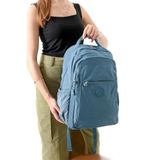 Bagacar Bolsas 1092 Su Geçirmez Ithal Krinkıl Kumaş Laptop Bölmeli Okul Ve Günlük Sırt Çantası Mavi Mavi Standart Unisex
