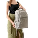 Bagacar Bolsas 1092 Su Geçirmez Ithal Krinkıl Kumaş Laptop Bölmeli Okul Ve Günlük Sırt Çantası Vizon Vizon Standart Unisex