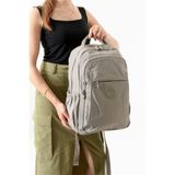 Bagacar Bolsas 1092 Su Geçirmez İthal Krinkıl Kumaş Laptop Bölmeli Okul Ve Günlük Sırt Çantası Vizon