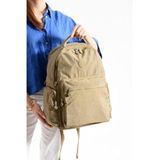 Bagacar Bolsas 1094 Su Geçirmez Ithal Krinkıl Kumaş Laptop Bölmeli Okul Ve Günlük Sırt Çantası Kum Bej Standart Unisex