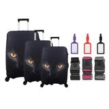 Bagacar Cat 3Lü Set Valiz Kılıfı, 3 Lü Valiz Kemeri, 3Lü Valiz Etiketi
