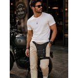Bagacar Erkek Motosiklet Bacak Çantası Çok Bölmeli Ayarlanabilir Bel Ve Bacak Askılı 25X21x7 Cm