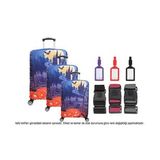 Bagacar Kalp 3lü Set Valiz Kılıfı, 3 lü Valiz Kemeri, 3lü Valiz Etiketi (Bal Kabağı)