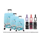 Bagacar Kalp 3lü Set Valiz Kılıfı, 3 lü Valiz Kemeri, 3lü Valiz Etiketi (Çok Renkli)