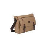 Bagacar Kanvas Kumaş Laptop Bölmeli Unisex Çapraz Çanta Bej