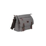 Bagacar Kanvas Kumaş Laptop Bölmeli Unisex Çapraz Çanta Gri