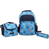 Bagacar Kids Erkek Mavi Uzay Model Kalemlikli Beslenmeli Set Sırt Çantası - Mavi & Beyaz