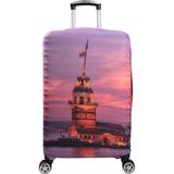 Bagacar Kız Kulesi Orta Boy Valiz Için Valiz Kılıfı - Pembe