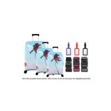Bagacar Palmiye 3Lü Set Valiz Kılıfı, 3 Lü Valiz Kemeri, 3Lü Valiz Etiketi