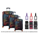 Bagacar Relax 3Lü Set Valiz Kılıfı, 3 Lü Valiz Kemeri, 3Lü Valiz Etiketi