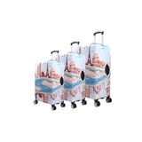 Bagacar Relax Büyük Orta Kabin Boy için 3 lü Valiz Kılıfı (Gök Mavisi)
