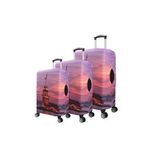 Bagacar Relax Büyük Orta Kabin Boy için 3 lü Valiz Kılıfı (Pembe)