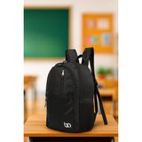 Bagacar Siyah Unisex Okul Çantası 2 Bölmeli Su Geçirmez 45 cm Yükseklik ve 30 cm Genişlik