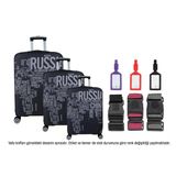Bagacar Ülkeler 3Lü Set Valiz Kılıfı, 3 Lü Valiz Kemeri, 3Lü Valiz Etiketi