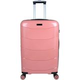 Bagacar Ultra Hafif Kırılmaz Silikon Pembe Kabin Boy Valiz
