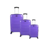 Bagacar Ultra Hafif Silikon 3lü Set Valiz Fıstık Yeşili+ETİKET HEDİYELİ! (Mor)