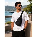 Bagacar Usb Girişli Çok Gözlü Çapraz Omuz ve Sırt Çantası Siyah