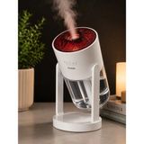 Bagajon Alev Efektli Hava Nemlendirici 280 ml – Ultrasonik Sessiz Aroma Difüzör, LED Gece Lambası, Otomatik Kapanma - Çok Renkli
